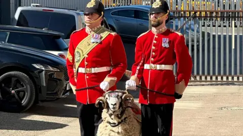 Private Derby in attendance at a ceremony
