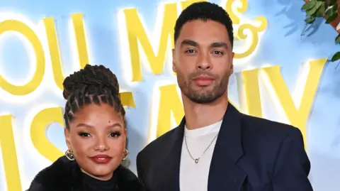 Halle Bailey and Rege-Jean Page at a press screening for You, Me & Tuscany