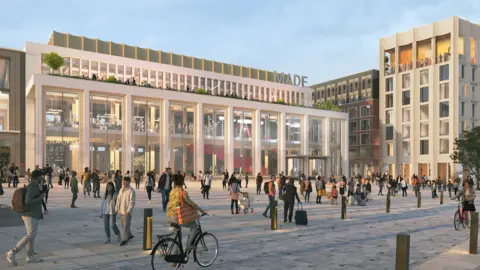 An artist's impression of the Market Place scheme
