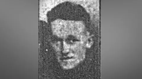 Family Photograph Grainy black and white image of Tpr Shawcross taking from a newspaper article after his death. His is wearing his army uniform. 