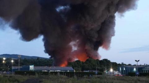 Fire at the Enva waste facility in Linwood near Paisley