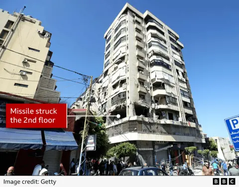 A damaged building in Beirut