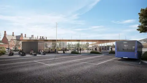 Herefordshire Council CGI of the new transport hub in Hereford