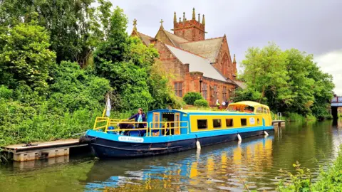 Janina Dolny colourful canal boat on Union Canal