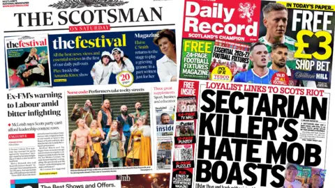 The Scotsman and Daily Record front pages