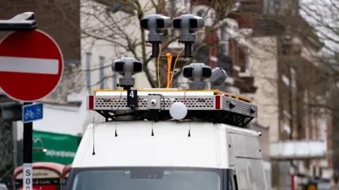 PA Media The Metropolitan Police deploying the use of live facial recognition technology in Croydon.