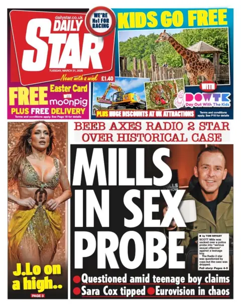 The headline on the front page of the Star reads: