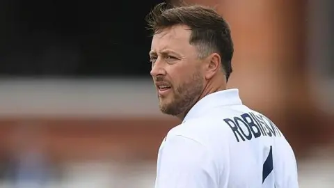 Ollie Robinson of England looks on during the third day of the first Test between England and New Zealand at Lord's