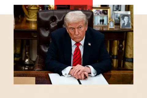 Getty Images Donald Trump during an executive order signing in the Oval Office of the White House
