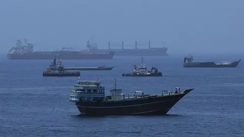 Ships in the strait