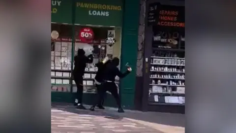 Still from footage of raid