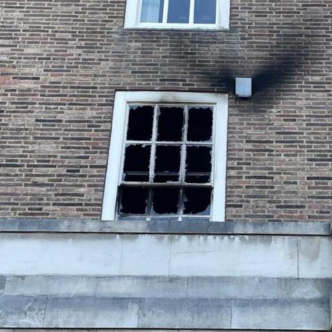 Damage to window following fire