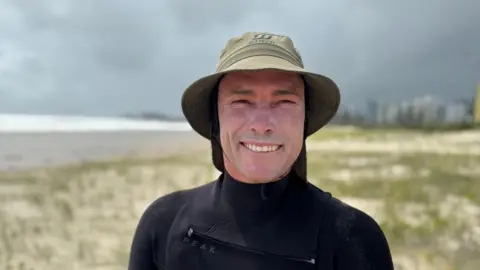 Jeff Weatherall in Kirra beach, Queensland Australia