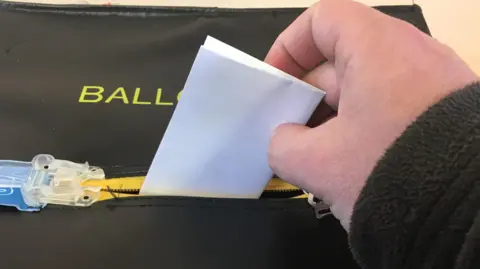BBC A ballot being put in a box