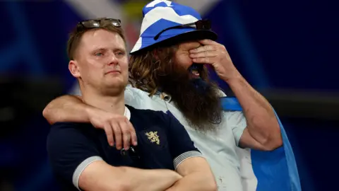 PA Media Scotland fans after Hungary defeat on Sunday