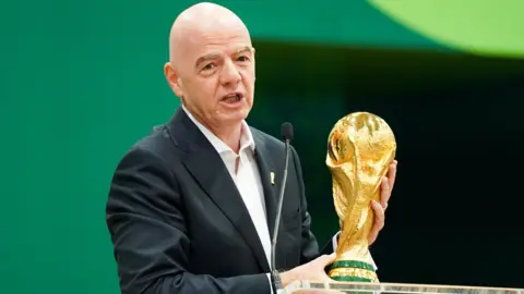 Gianni Infantino watches on during the 2026 World Cup