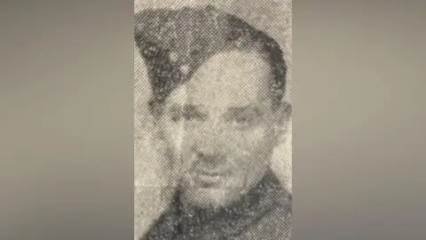 Family Photograph Grainy black and white image of Spr Green taking from a newspaper article after his death. His is wearing his army uniform. 