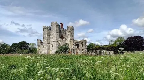 Titchfield Abbey under a blue sky