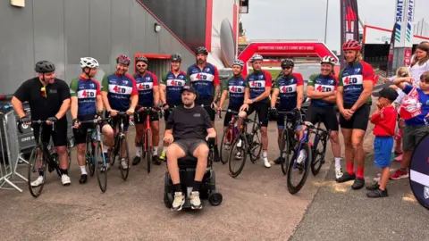 Former Gloucester rugby player Billy Twelvetrees led the 24-hour cycling challenge