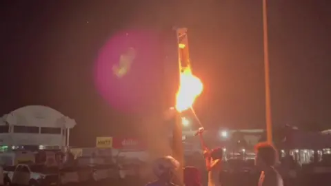 Protestors in Martinique