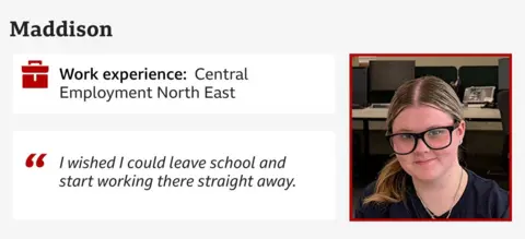 Maddison, Central Employment North East, "I wished I could leave school and start working there straight away."