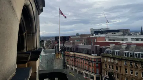BBC/Simon Thake A view of rooftops in Sheffield