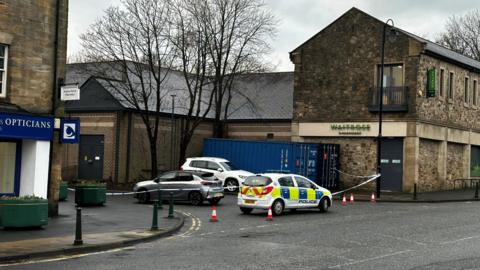 A cordon has been put in place around the Waitrose store in Ponteland
