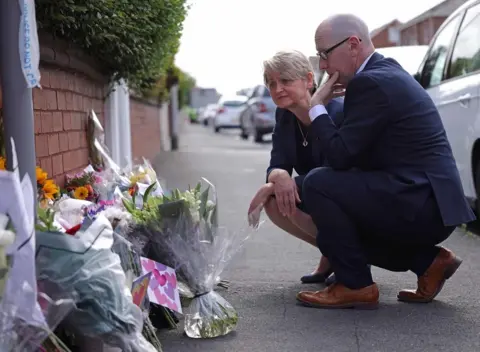 PA Home Secretary Yvette Cooper laid flowers near the scene in Hart Street on Tuesday