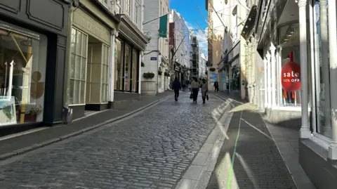 BBC A shot of St Peter Port High Street