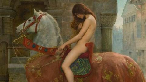 The painting of Lady Godiva on a horse
