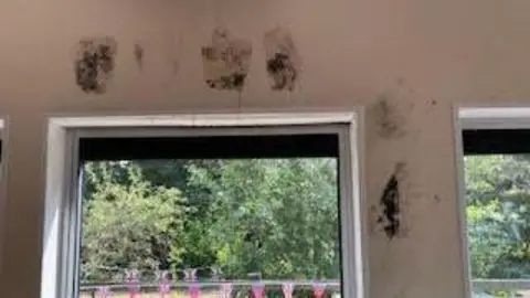 Battling Brook Primary School Patches of black mould around a window