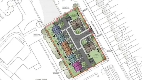 Breck Homes An architect's plan of where the new homes would be built if granted planning approval.