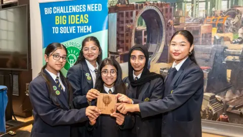 Bradford Girls' Grammar School/Bradford Girls' Grammar School/James Robbins Year nine pupils Rumaysa, Saheeda, Charmaine-Brooke, Zohha and Zahraa impressed judges in the Big Ideas competition