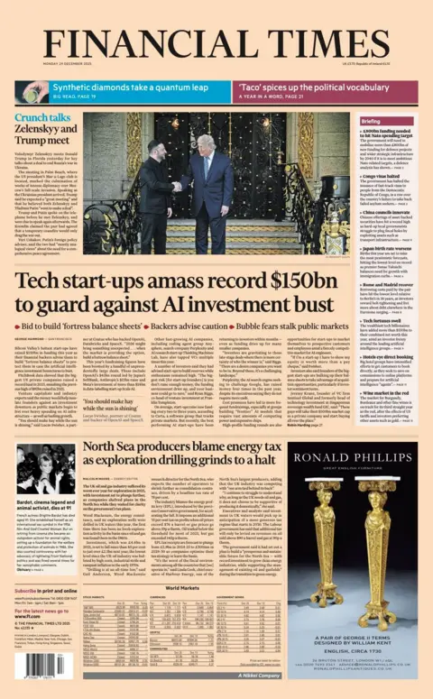  "Tech start-ups amass record $150bn to guard against AI investment bust."