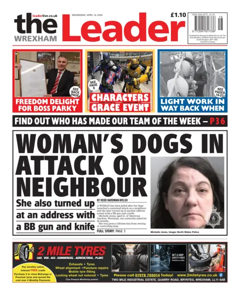 Wrexham Leader Wrexham Leader front page 