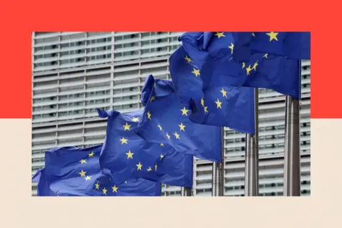 Reuters European Union flags flutter outside the EU Commission headquarters