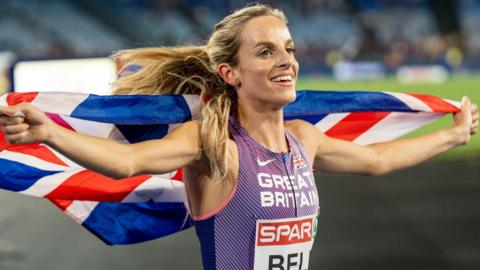 Georgia Bell celebrates winning European 1500m silver in Rome