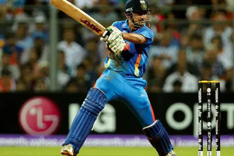 Getty Images Gautam Gambhir of India plays a shot during the 2011 ICC World Cup final between India and Sri Lanka at Wankhede stadium in Mumbai, India on April 2, 2011