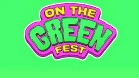 On the Green Fest logo in Green, and edged in purple and yellow.