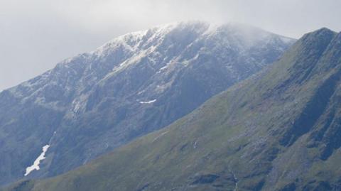 A dusting of snow on top of Aonach Beag in Lochaber 