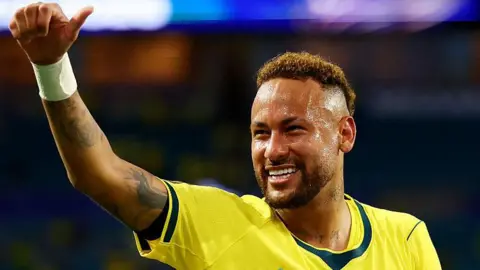 Neymar in action for Brazil