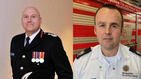 Chief fire officer Simon Hardiman and his deputy Adam Matthews
