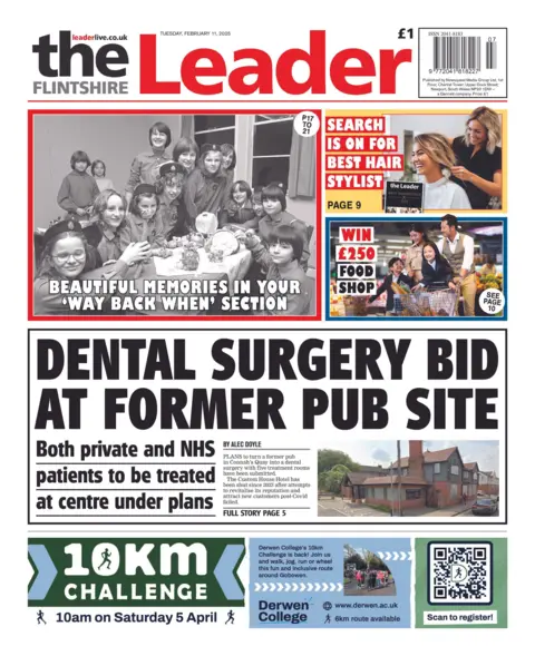 The Flintshire Leader The front page of the Flintshire Leader 