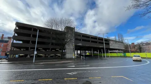 A general view of the NCP Maid Marian Way car park viewed from the side of the old Broad Marsh shopping centre.