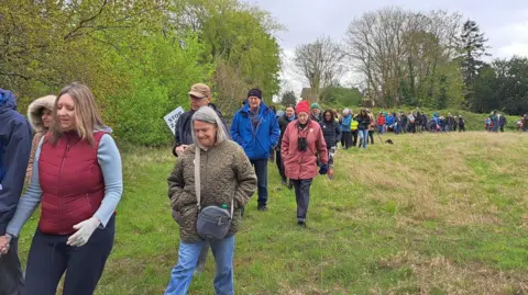 Protesters on the Blean on Saturday