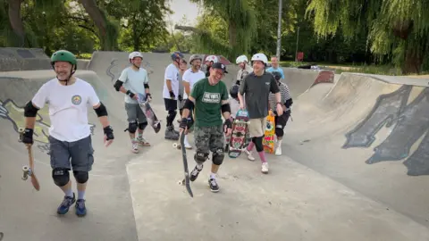 The Winchester Old Dogs skateboard crew