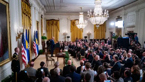 White House unveils plans for new $200m ballroom Getty Images Interior of the East Room of the White House during President Joe Biden's administration.