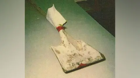 Broward State Attorney’s Office Police photo of the shovel that Mark Gordon hit Patrick Nash with