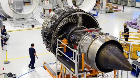 Rolls-Royce Trent Engine inside Rolls-Royce factory