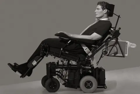 Warner Bros Christopher Reeve in a custom-built wheelchair